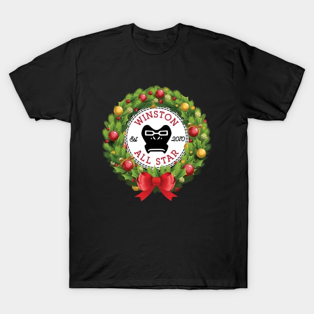 Christmas All Star Overwatch Winston Wreath T-Shirt by Rebus28